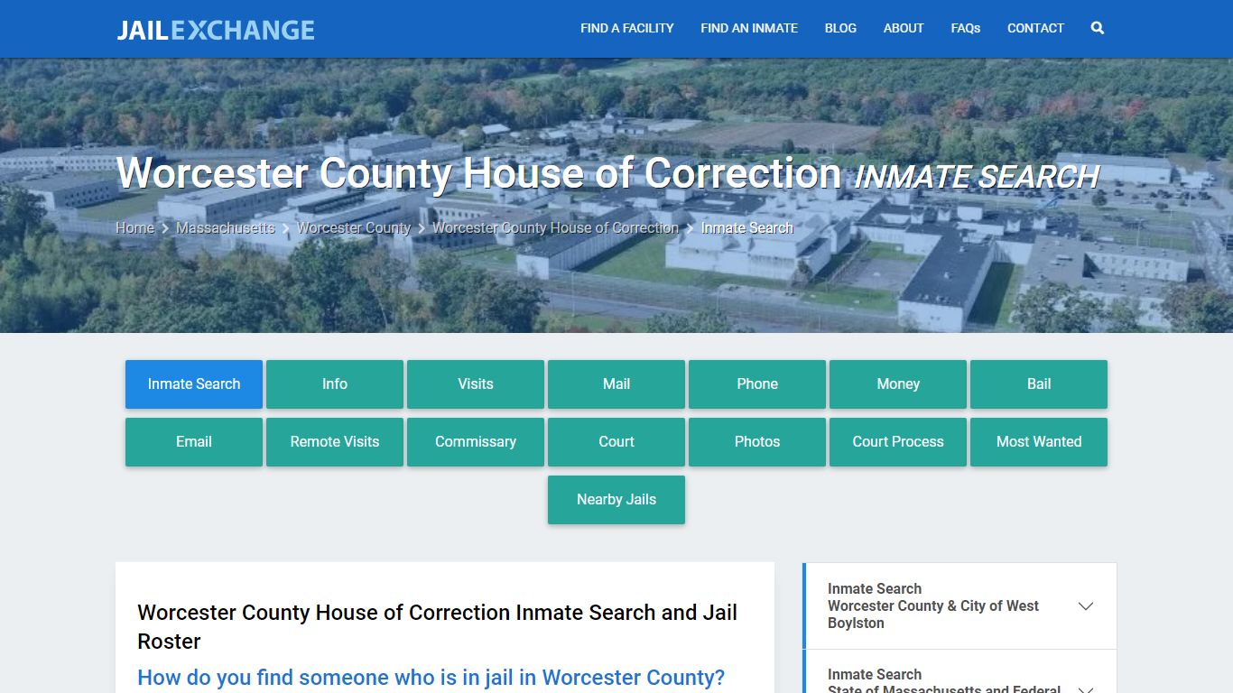 Worcester County House of Correction Inmate Search - Jail Exchange